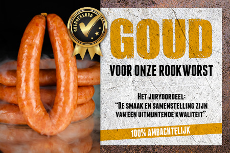 Rookworst met goud bekroond